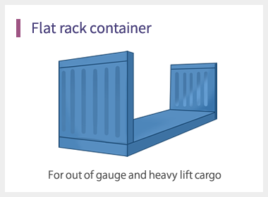 フラットラックコンテナ 大型貨物向け
